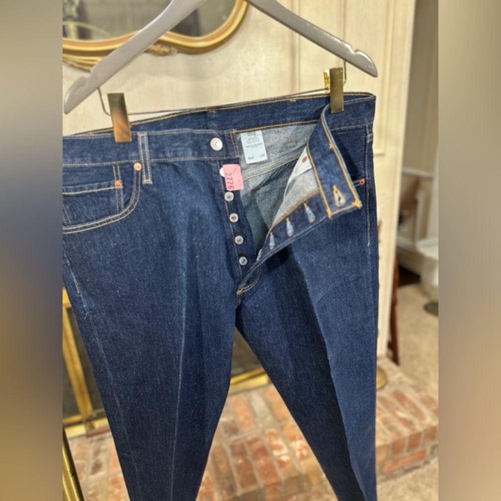 Levi’s 501-0115 Men’s Jeans W40 L30 Dark Wash Button Fly Straight Leg Colombia‎ - Picture 4 of 11